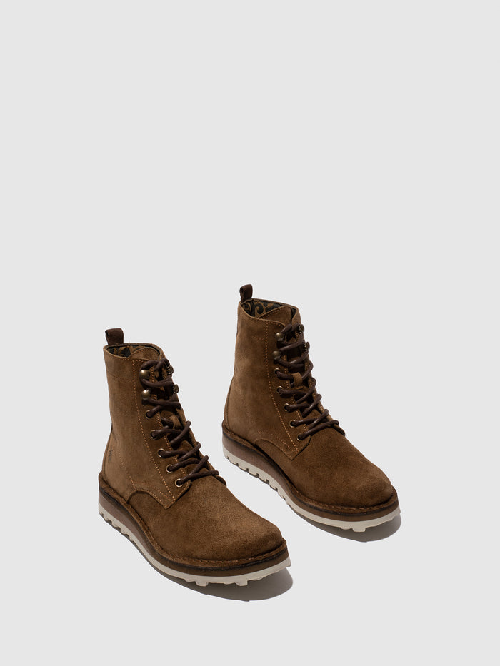 Flowfold Lace-up Ankle Boots TARK128FLY ELEPHANT