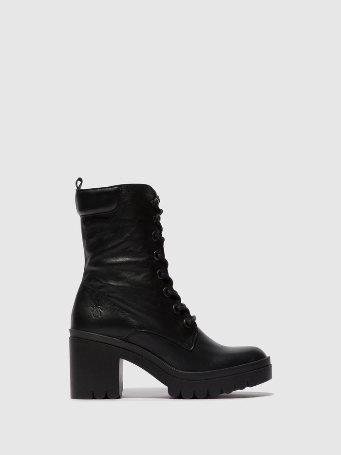 flowfold Lace-up Ankle Boots TIEL642FLY BLACK