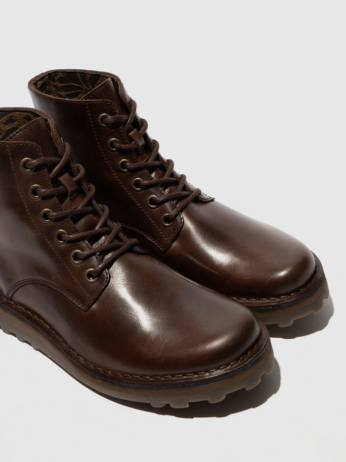 Flowfold Lace-up Ankle Boots TLIK166FLY DK. BROWN