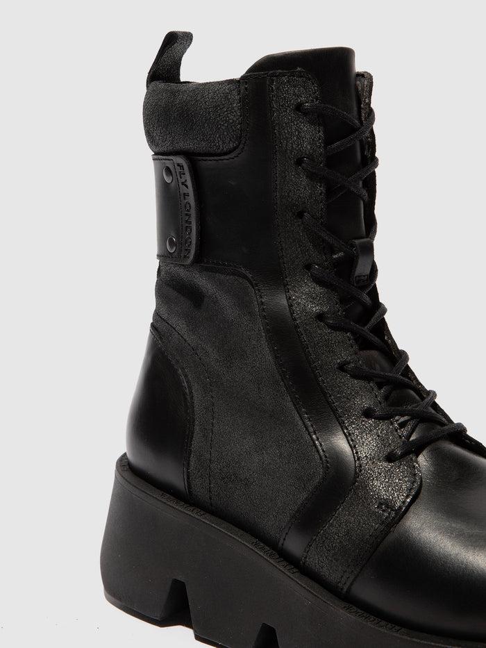 Flowfold Lace-up Ankle Boots ZELY315FLY BLACK