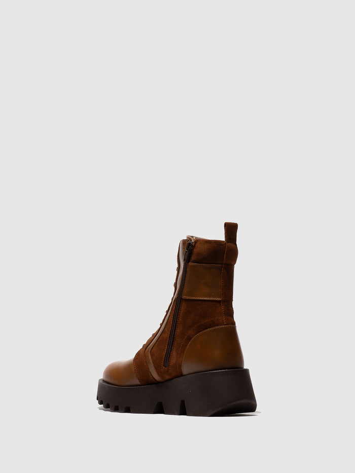 Flowfold Lace-up Ankle Boots ZELY315FLY CAMEL