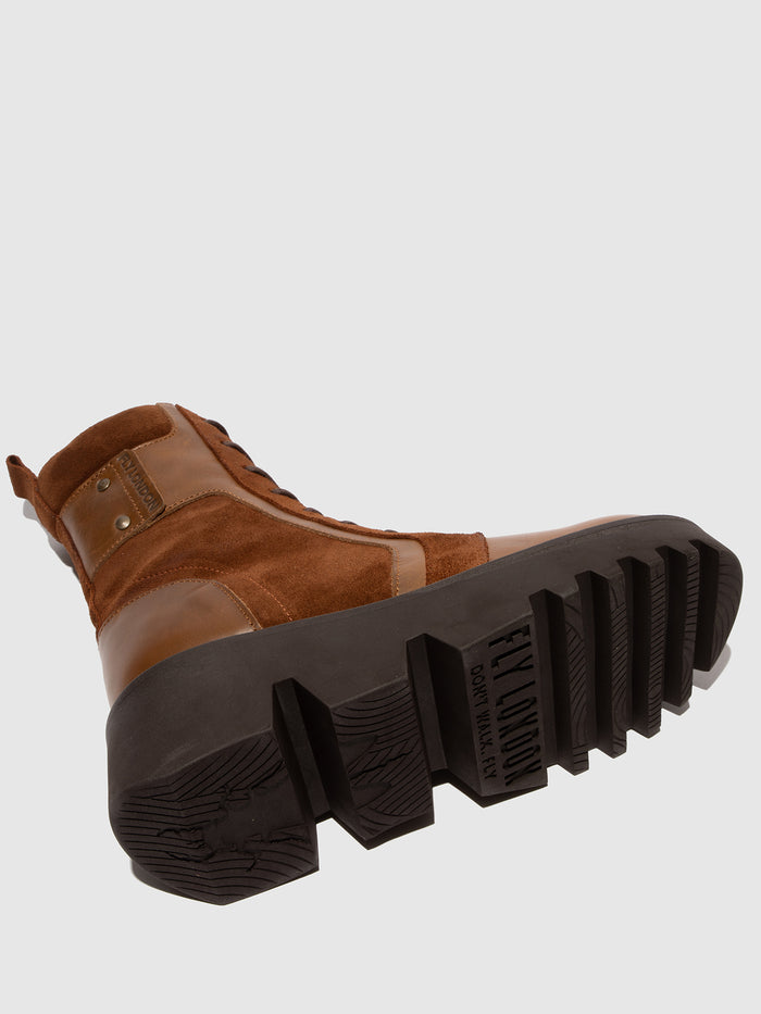 Flowfold Lace-up Ankle Boots ZELY315FLY CAMEL