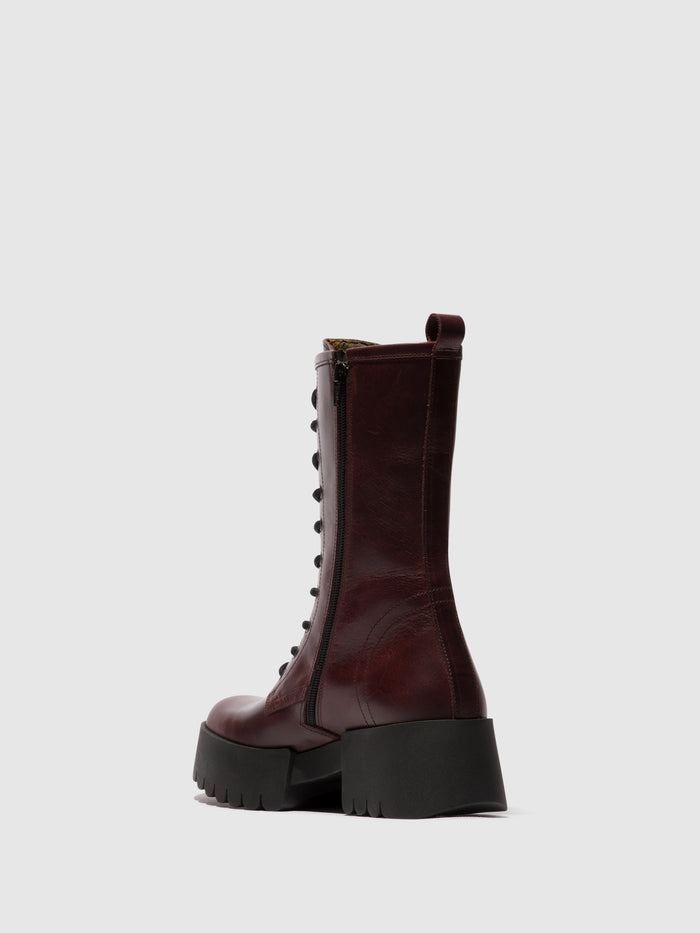 Flowfold Lace-up Boots ELNA008FLY WINE