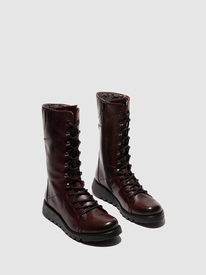 Flowfold Lace-up Boots STER768FLY WINE (BLACK SOLE)