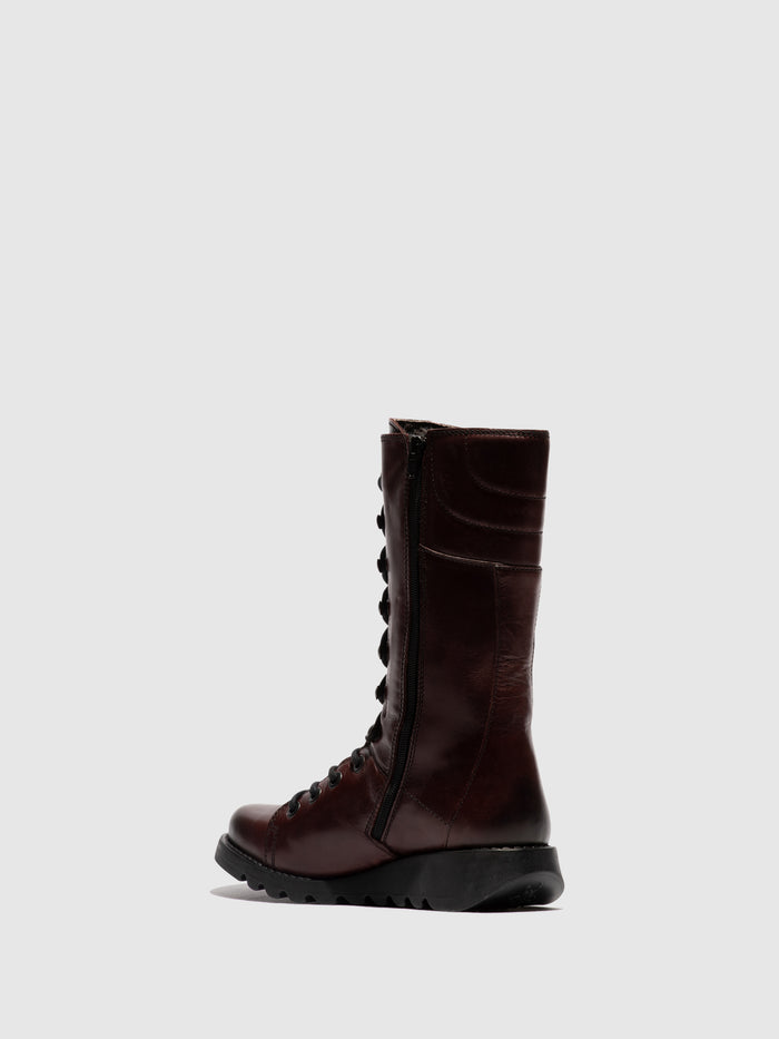 Flowfold Lace-up Boots STER768FLY WINE (BLACK SOLE)