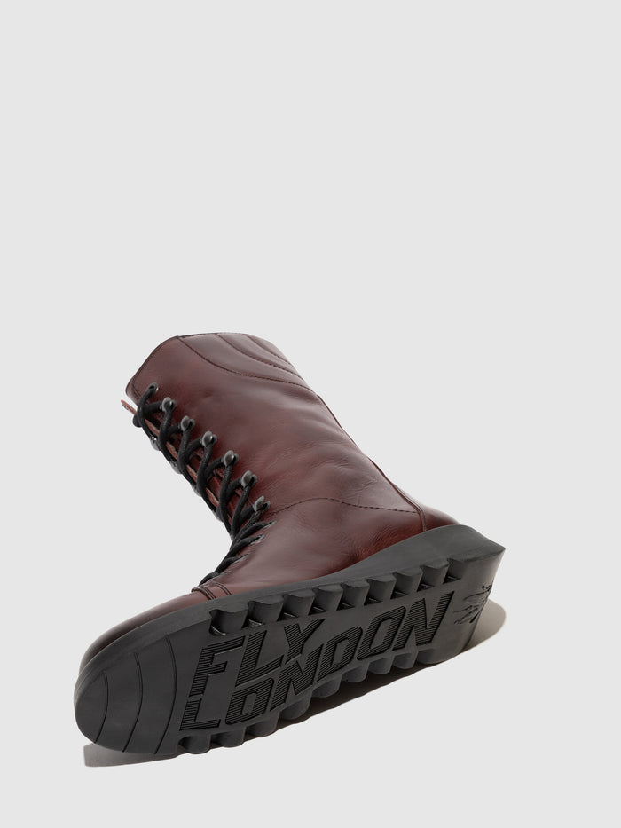 Flowfold Lace-up Boots STER768FLY WINE (BLACK SOLE)