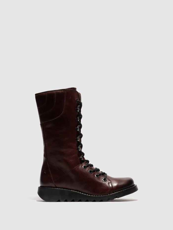 flowfold Lace-up Boots STER768FLY WINE (BLACK SOLE)