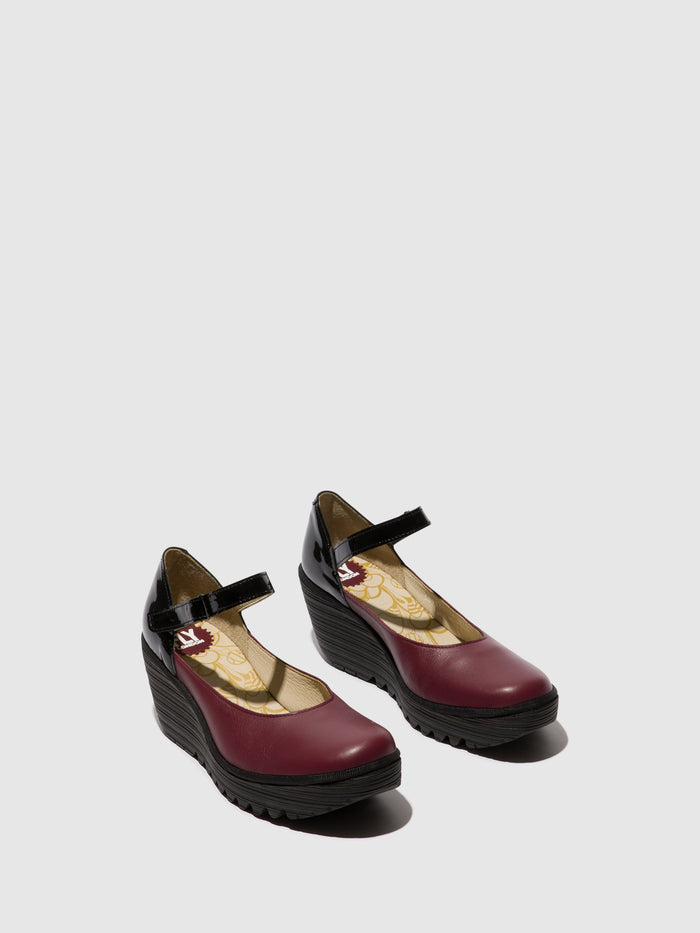 Flowfold Mary Jane Shoes YAWO345FLY WINE/BLACK