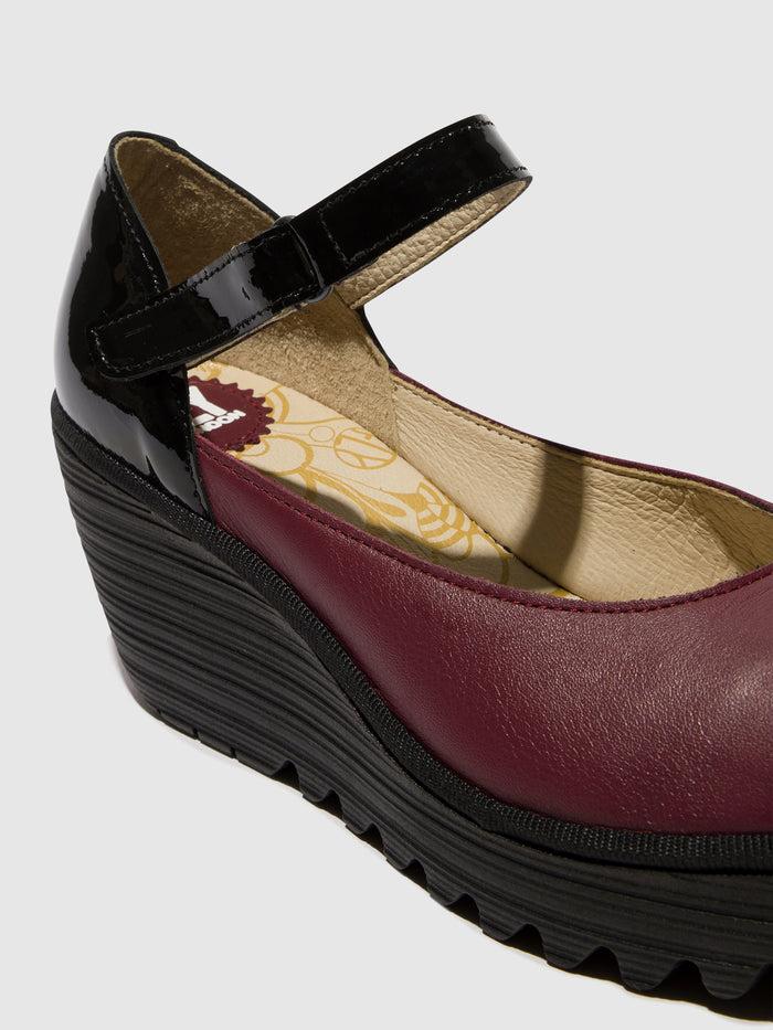 Flowfold Mary Jane Shoes YAWO345FLY WINE/BLACK