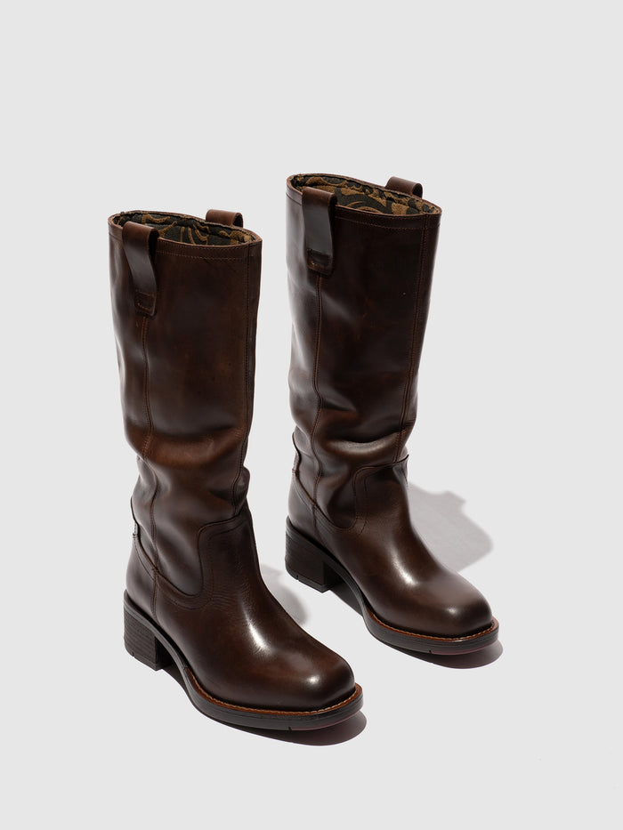 Flowfold Over The Knee Boots RINT346FLY DK. BROWN