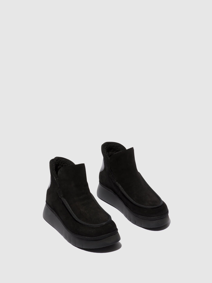 Flowfold Round Toe Ankle Boots COZE348FLY BLACK