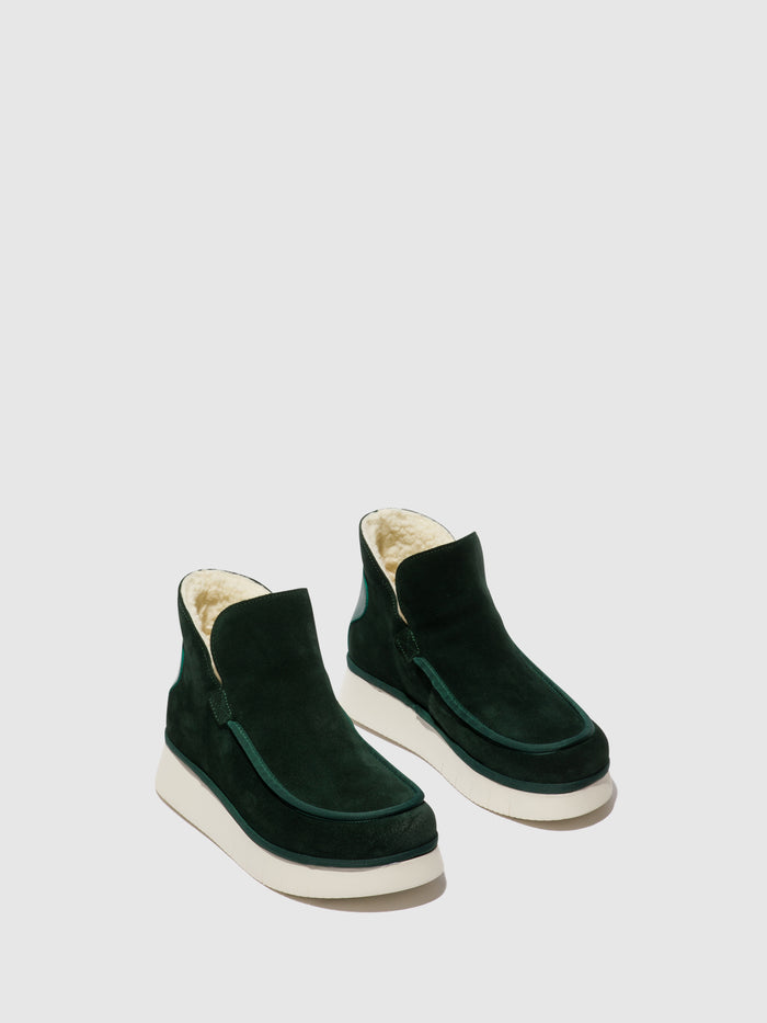 Flowfold Round Toe Ankle Boots COZE348FLY DK. GREEN