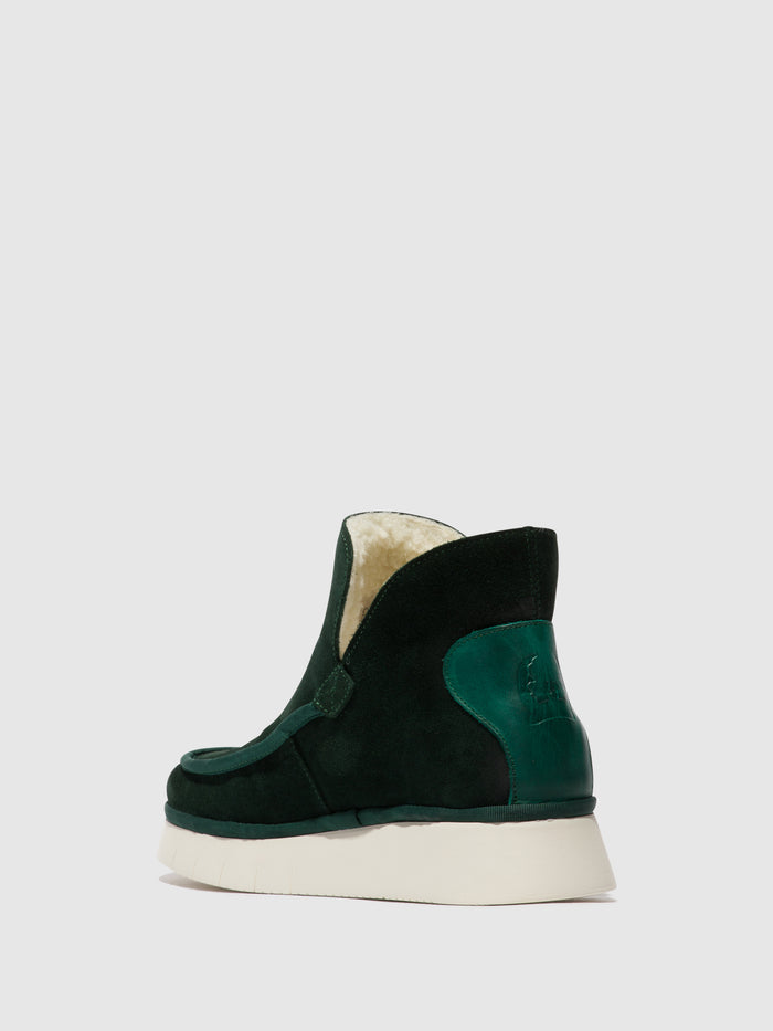 Flowfold Round Toe Ankle Boots COZE348FLY DK. GREEN
