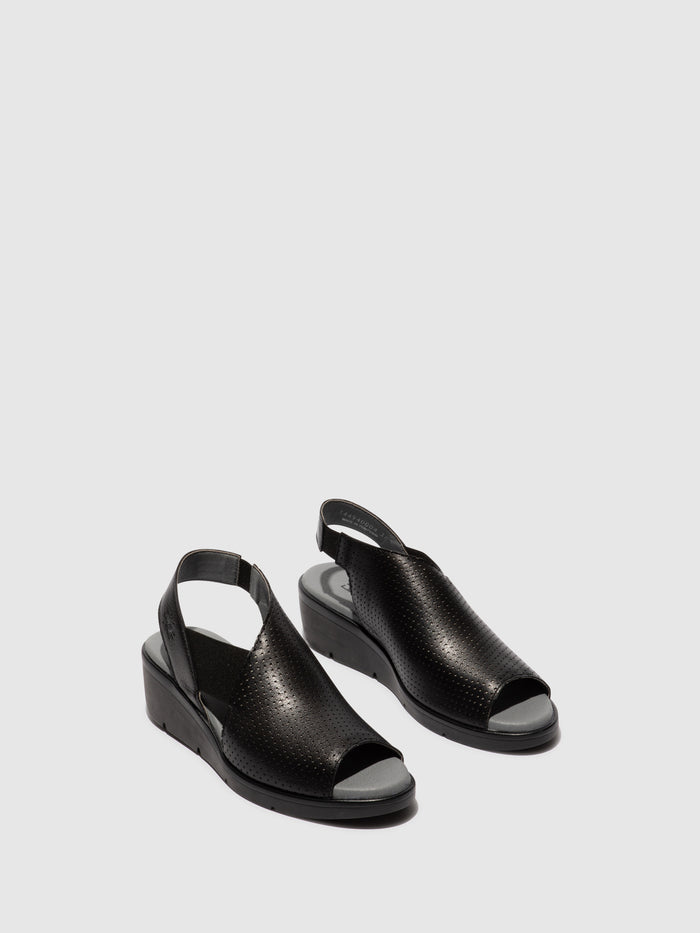 Flowfold Sling-Back Sandals NISI066FLY BLACK (PERF)