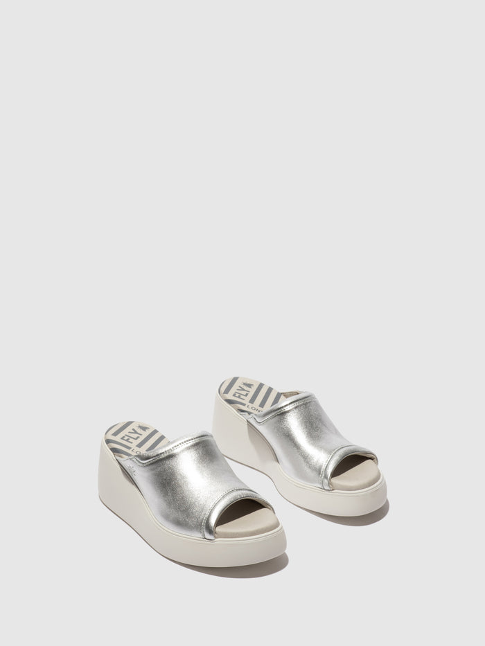 Flowfold Slip-on Mules DOLI042FLY LAMINATO SILVER