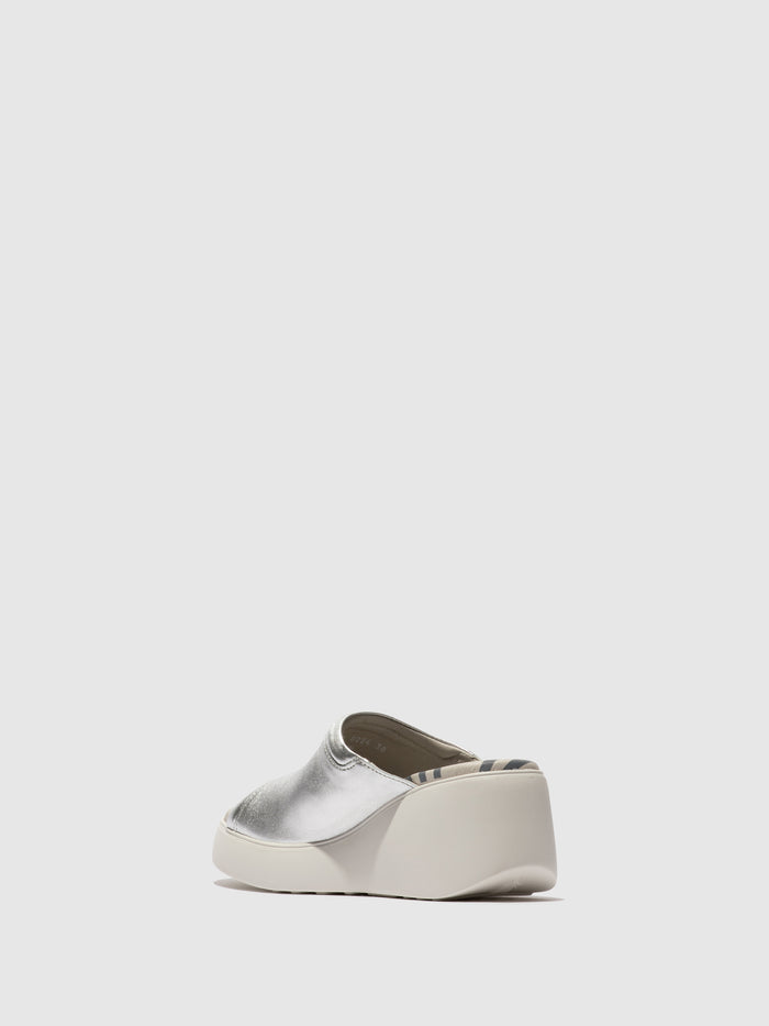Flowfold Slip-on Mules DOLI042FLY LAMINATO SILVER