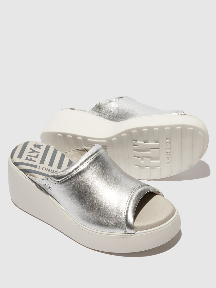 Flowfold Slip-on Mules DOLI042FLY LAMINATO SILVER