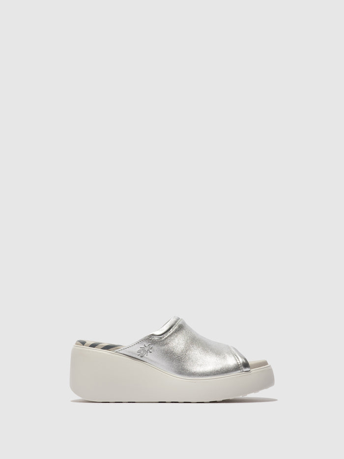 flowfold Slip-on Mules DOLI042FLY LAMINATO SILVER