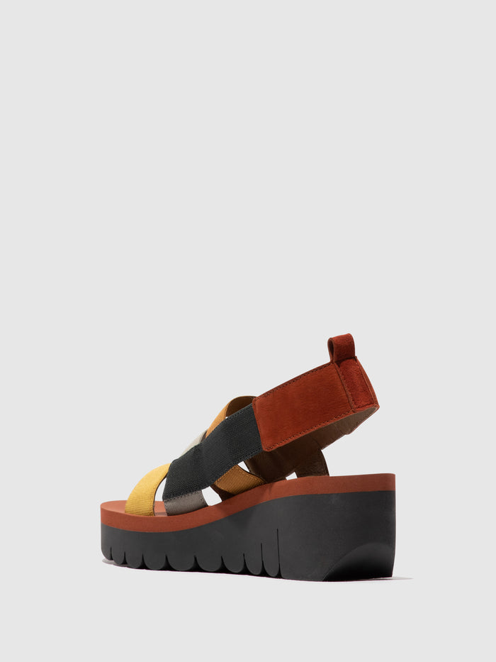Flowfold Strappy Sandals YERE847FLY MULTI (BRICK)