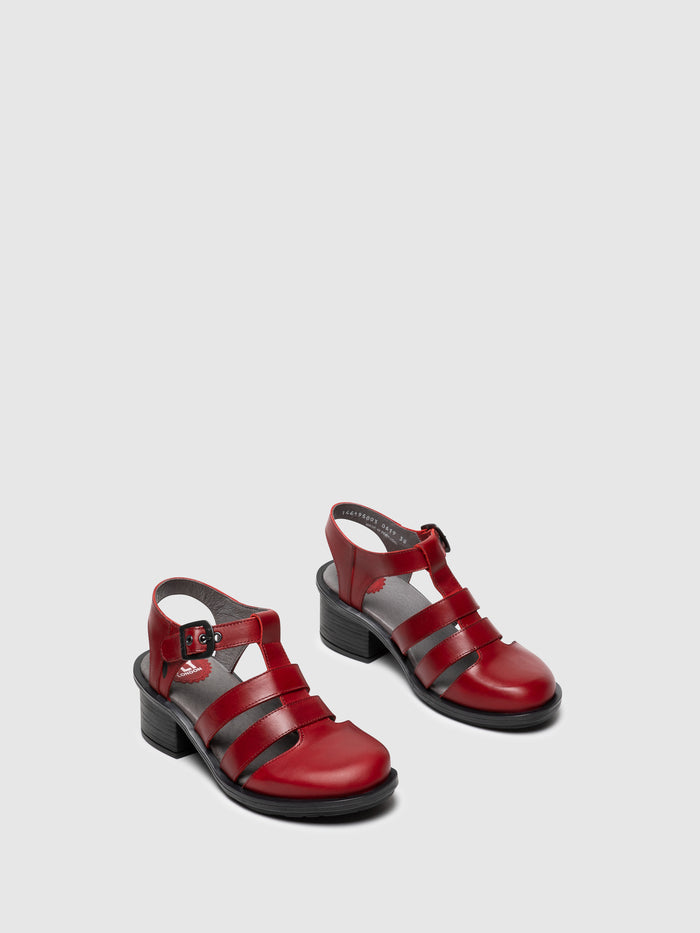 Flowfold T-Strap Sandals CAHY195FLY RED