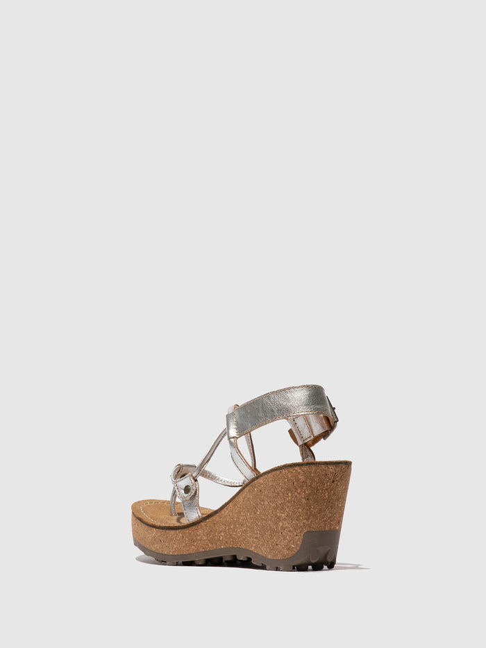 Flowfold T-Strap Sandals GOSH SILVER