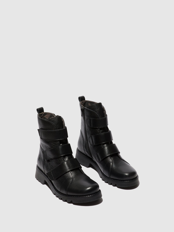 Flowfold Velcro Ankle Boots RACH790FLY BLACK