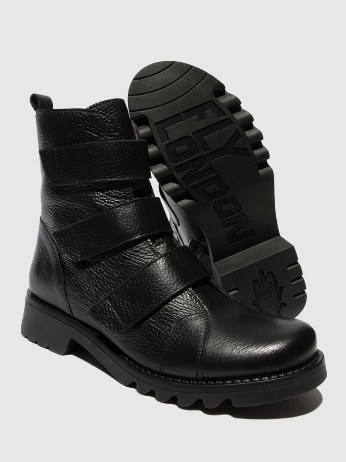 Flowfold Velcro Ankle Boots RACH790FLY BLACK