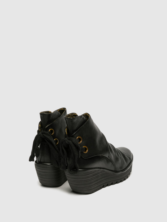 Flowfold Wedge Ankle Boots YAMA BLACK