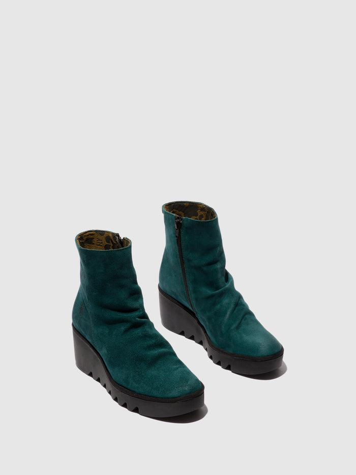 Flowfold Zip Up Ankle Boots BAAN538FLY PETROL