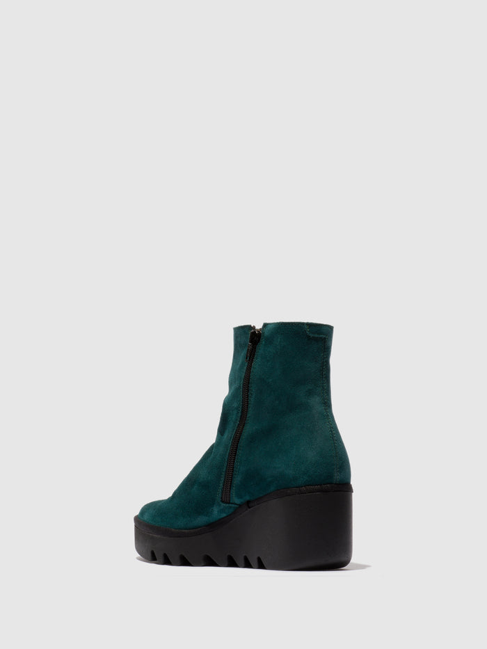 Flowfold Zip Up Ankle Boots BAAN538FLY PETROL