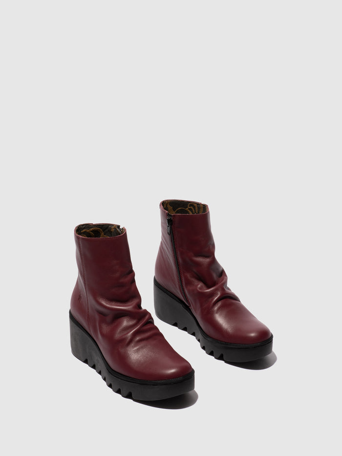 Flowfold Zip Up Ankle Boots BAAN538FLY WINE