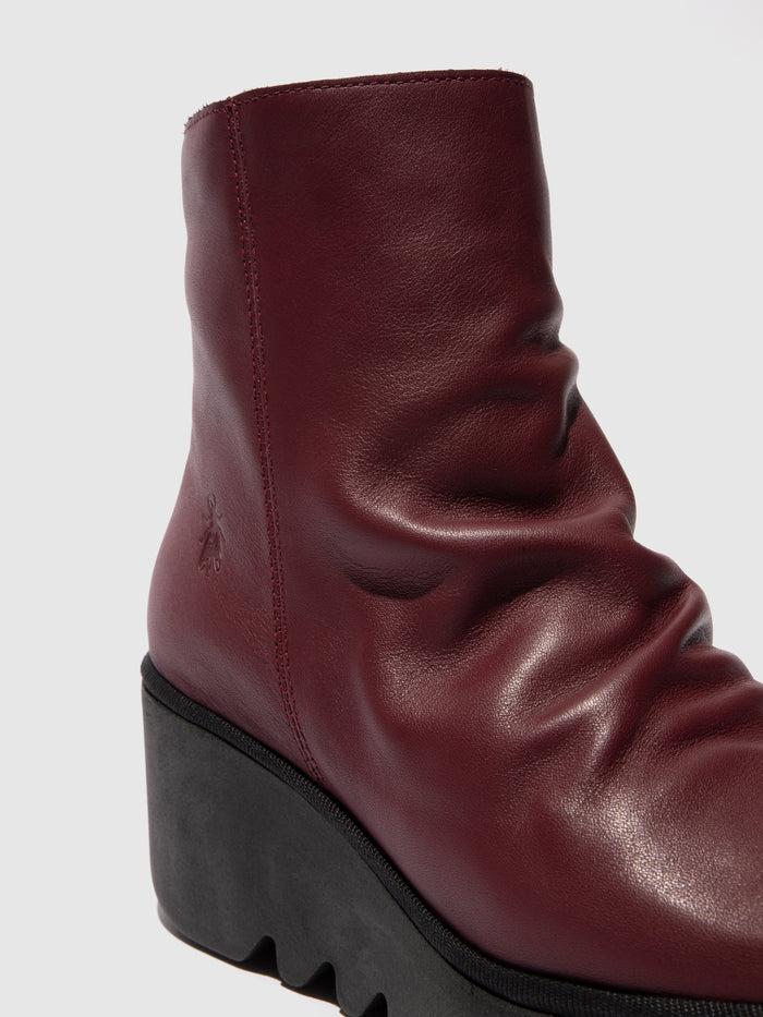 Flowfold Zip Up Ankle Boots BAAN538FLY WINE