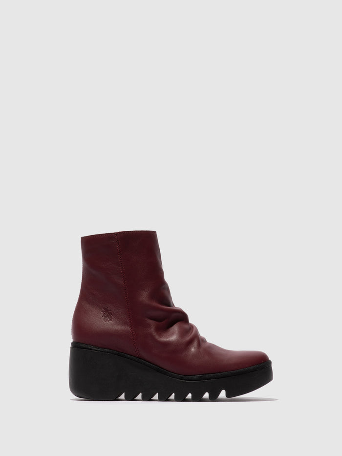 flowfold Zip Up Ankle Boots BAAN538FLY WINE