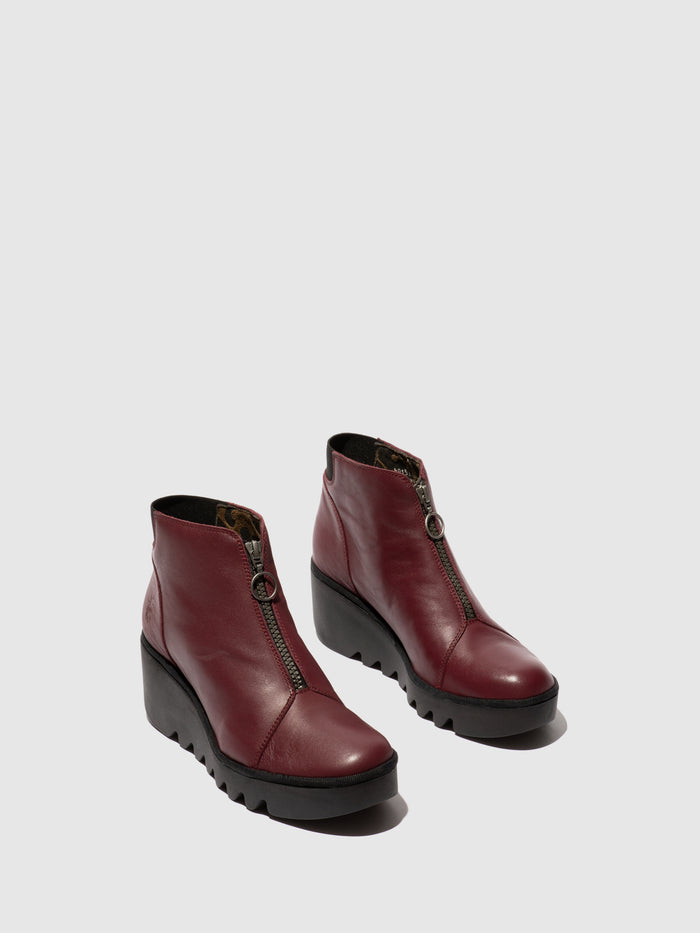 Flowfold Zip Up Ankle Boots BAAZ537FLY WINE