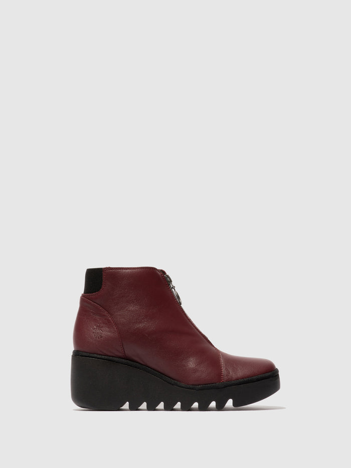flowfold Zip Up Ankle Boots BAAZ537FLY WINE