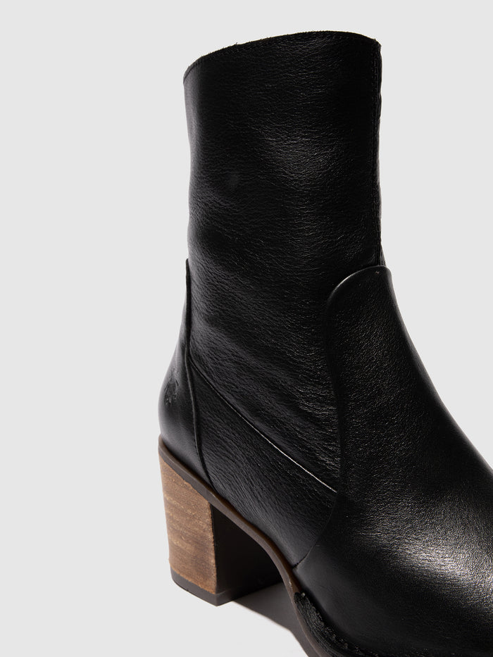 Flowfold Zip Up Ankle Boots BECY097FLY BLACK