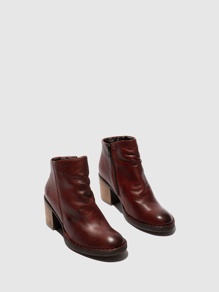 Flowfold Zip Up Ankle Boots BELL061FLY OXBLOOD
