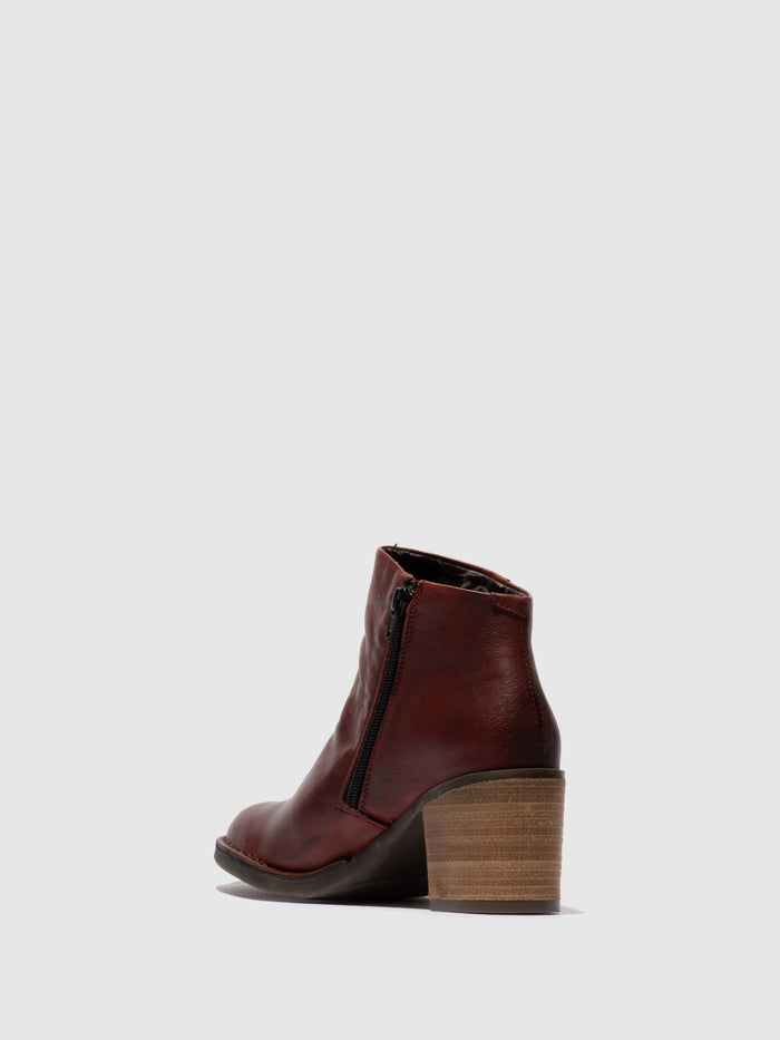 Flowfold Zip Up Ankle Boots BELL061FLY OXBLOOD