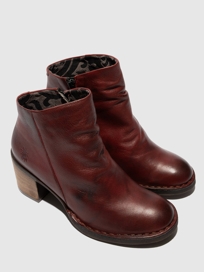 Flowfold Zip Up Ankle Boots BELL061FLY OXBLOOD