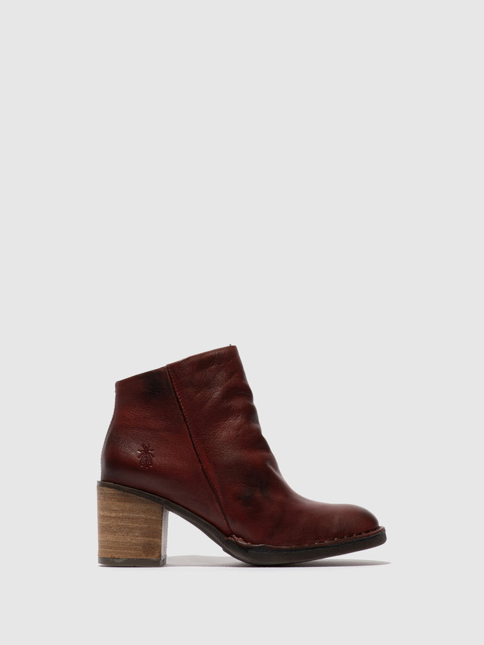 flowfold Zip Up Ankle Boots BELL061FLY OXBLOOD
