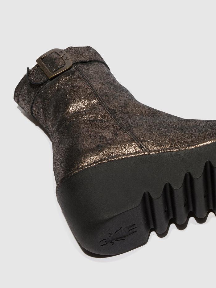 Flowfold Zip Up Ankle Boots BEPP396FLY GRAPHITE