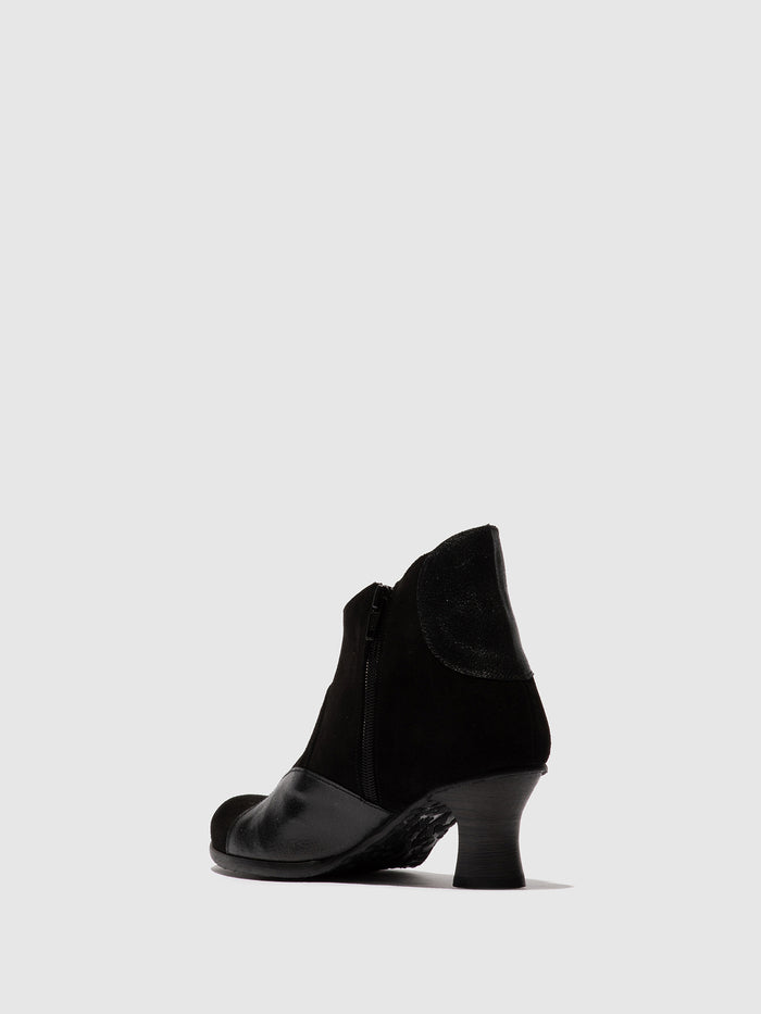 Flowfold Zip Up Ankle Boots BLAIN343FLY BLACK