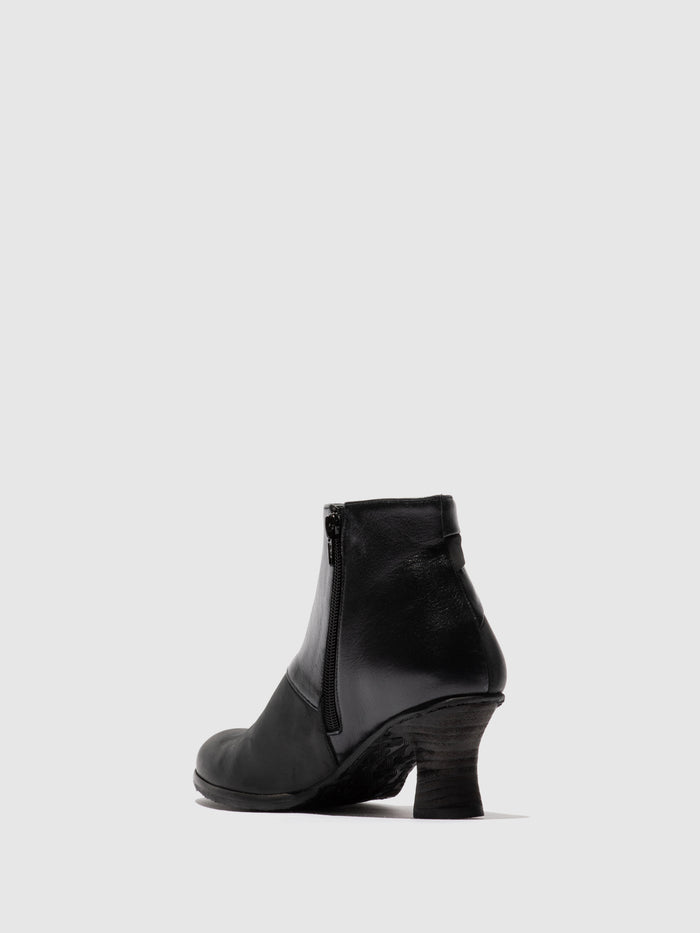 Flowfold Zip Up Ankle Boots BRAL162FLY BLACK