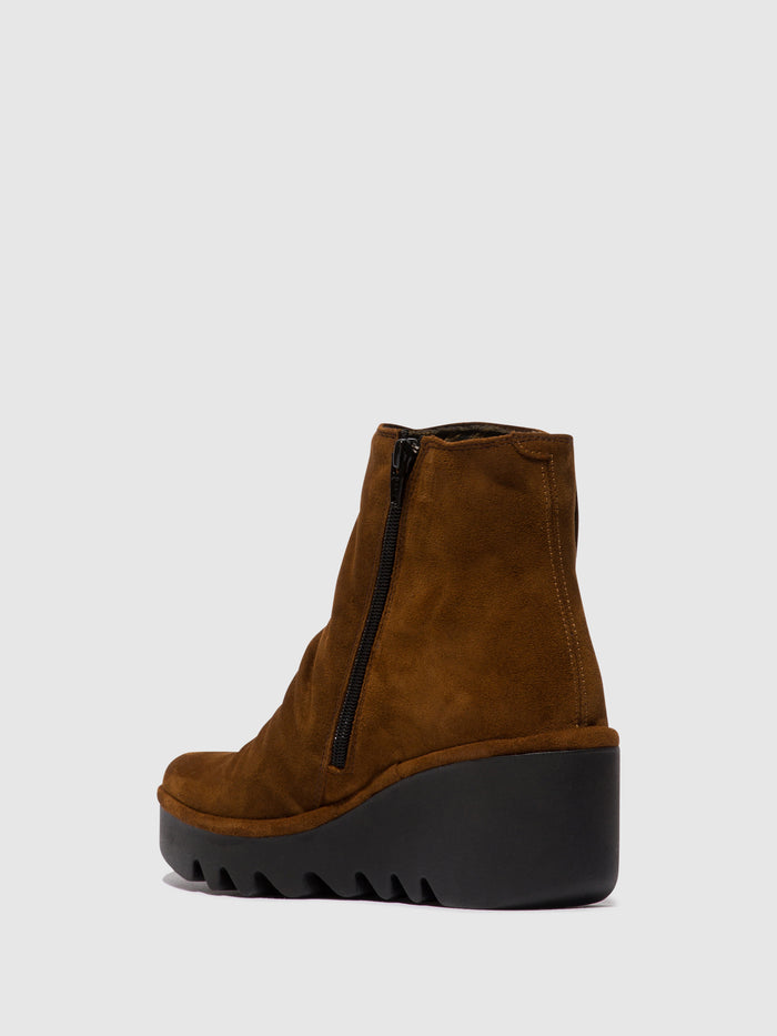 Flowfold Zip Up Ankle Boots BROM344FLY CAMEL