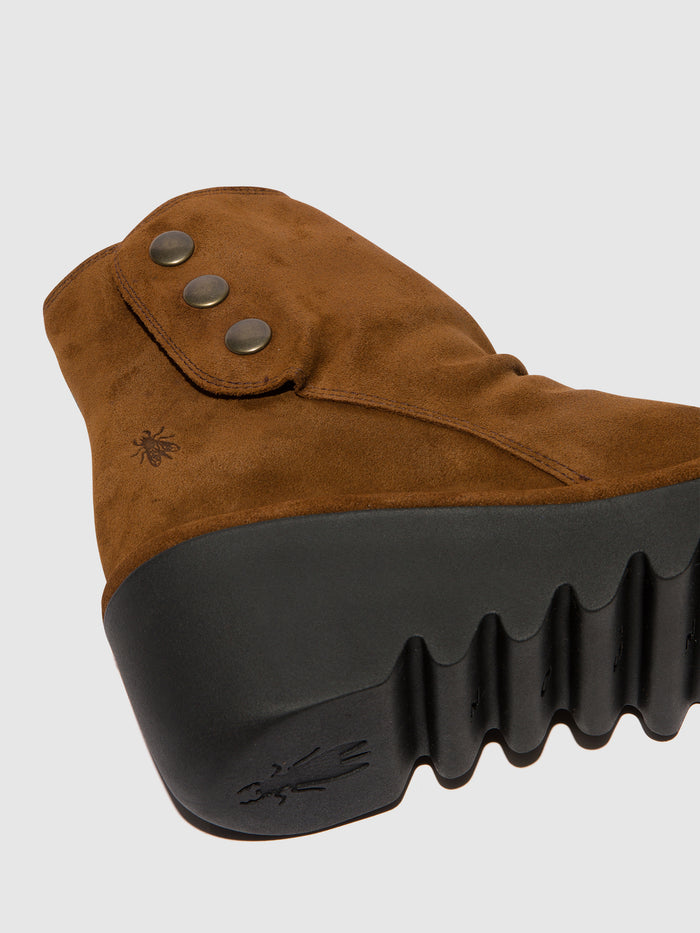 Flowfold Zip Up Ankle Boots BROM344FLY CAMEL