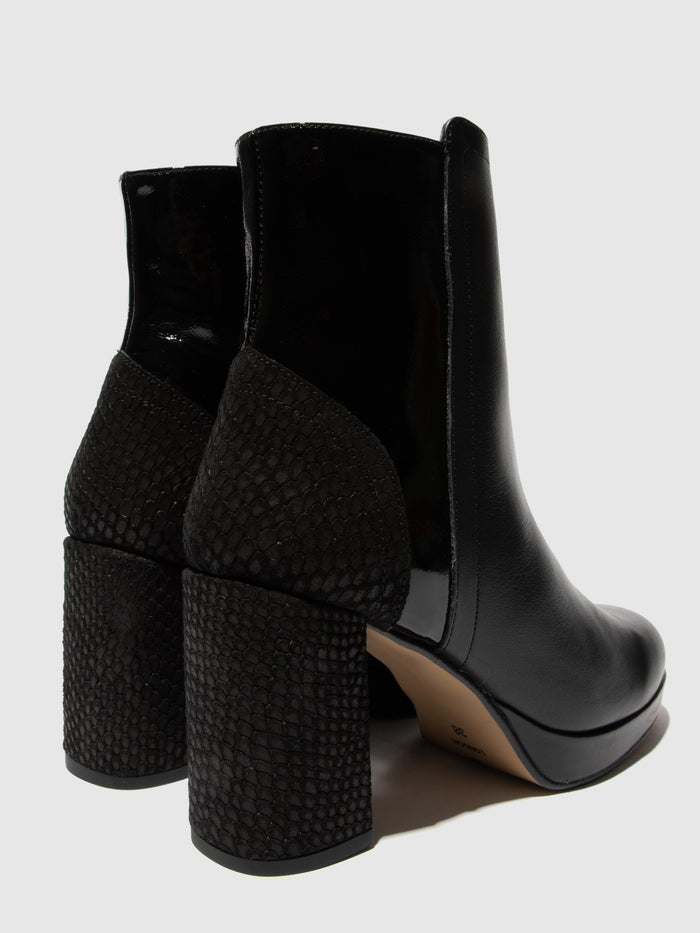 Flowfold Zip Up Ankle Boots EFAN181FLY BLACK