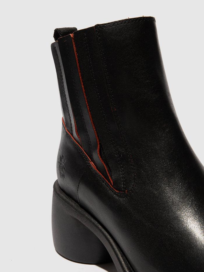 Flowfold Zip Up Ankle Boots HAIL310FLY BLACK/RED