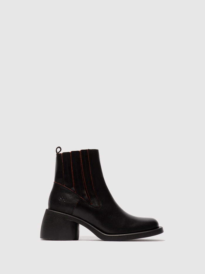 flowfold Zip Up Ankle Boots HAIL310FLY BLACK/RED