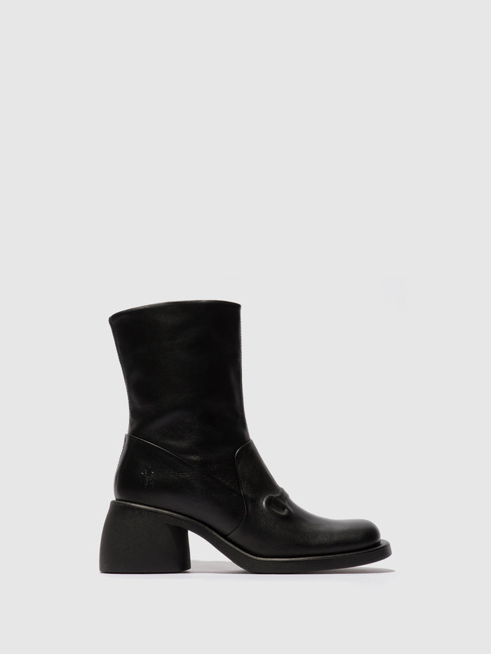 flowfold Zip Up Ankle Boots HAXI138FLY BLACK