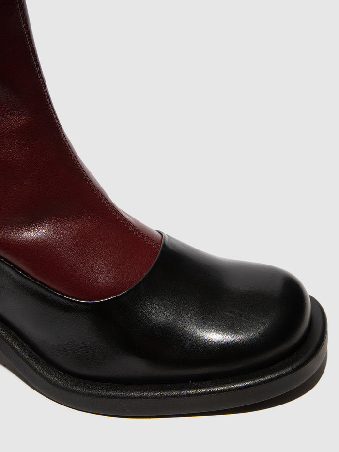 Flowfold Zip Up Ankle Boots HINT003FLY BLACK/WINE